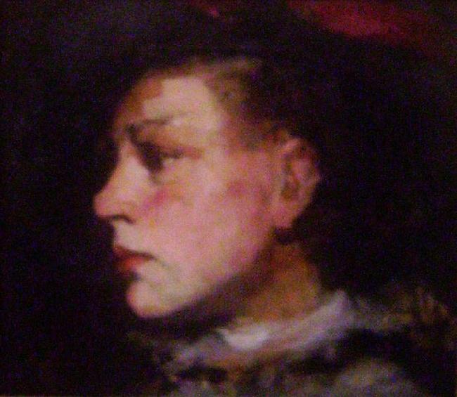 Frank Duveneck Profile of a Girl with Hat Germany oil painting art